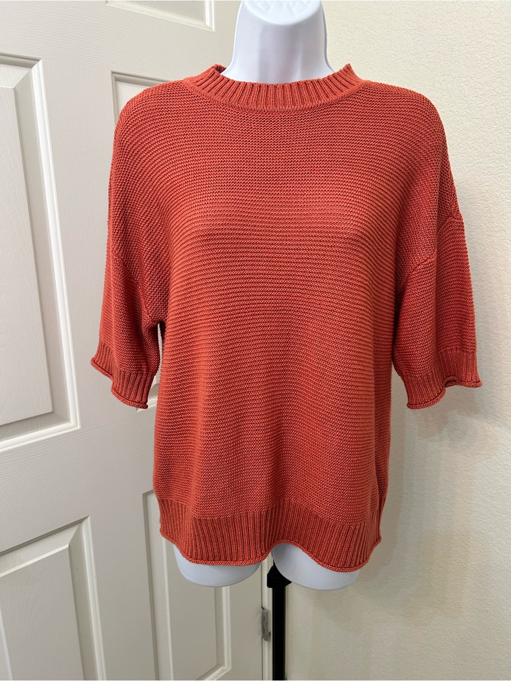 Frye Women's Rust Short-Sleeve Crewneck Sweater